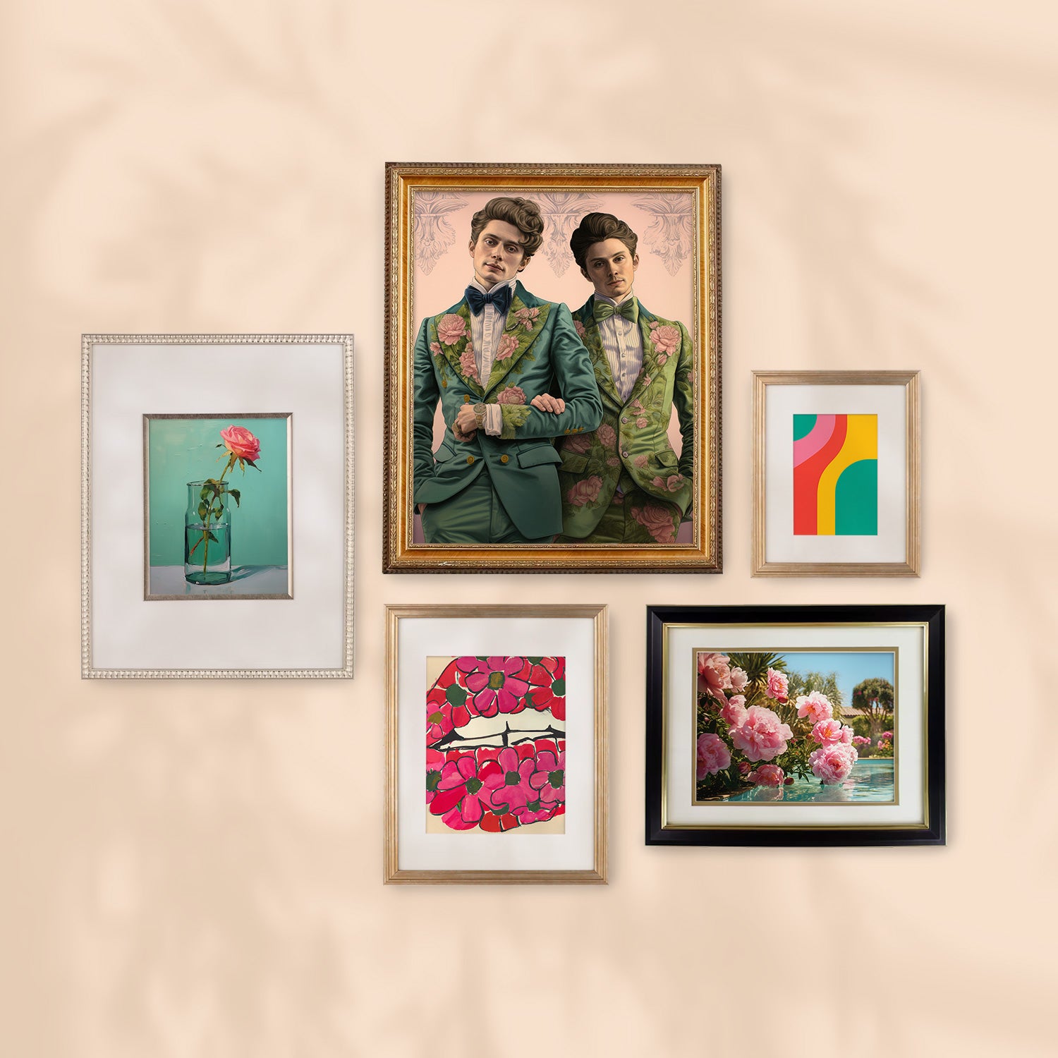 The ultimate Stannie & Lloyd Gallery Wall | Modern Love | 5 Piece Set curated by designer Margot Wells, featuring a mix and match of beautifully framed pictures.
