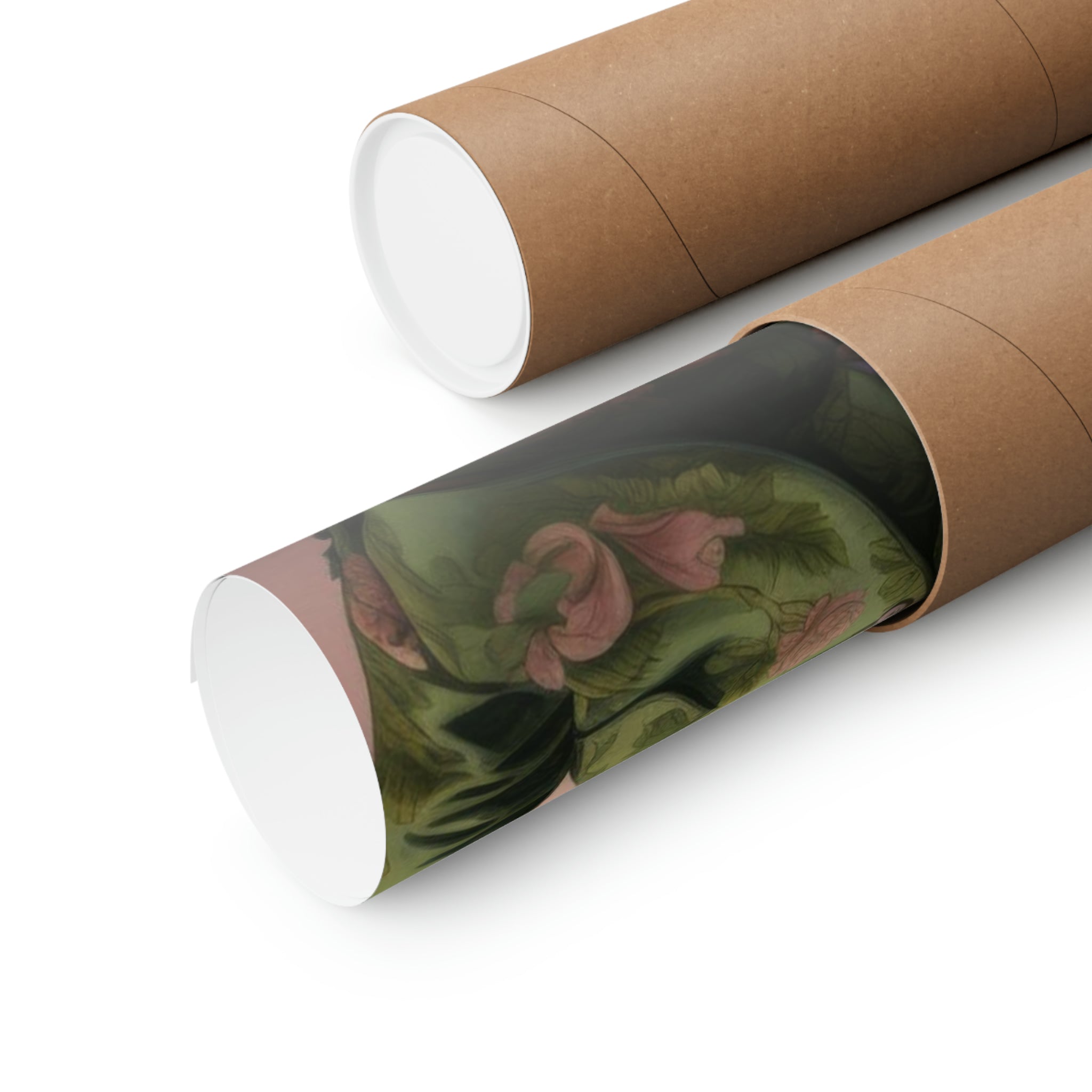 Art print rolled in a tube for shipping or delivery, perfect as a Sense & Sensibility poster by Printify for living room walls.