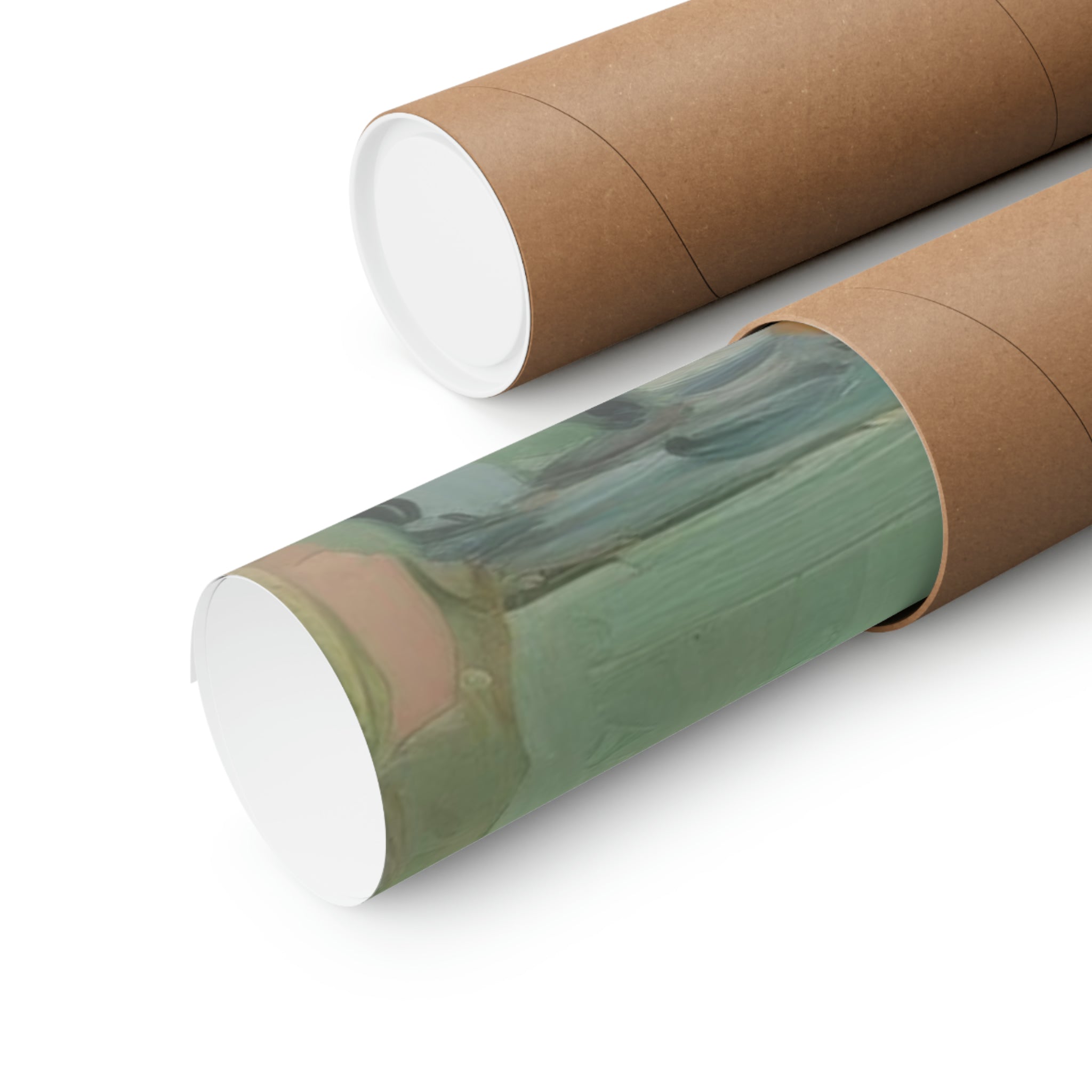 Open cylindrical tube with When You Sleep posters poking out against a white background, ideal for wall decor by Printify.