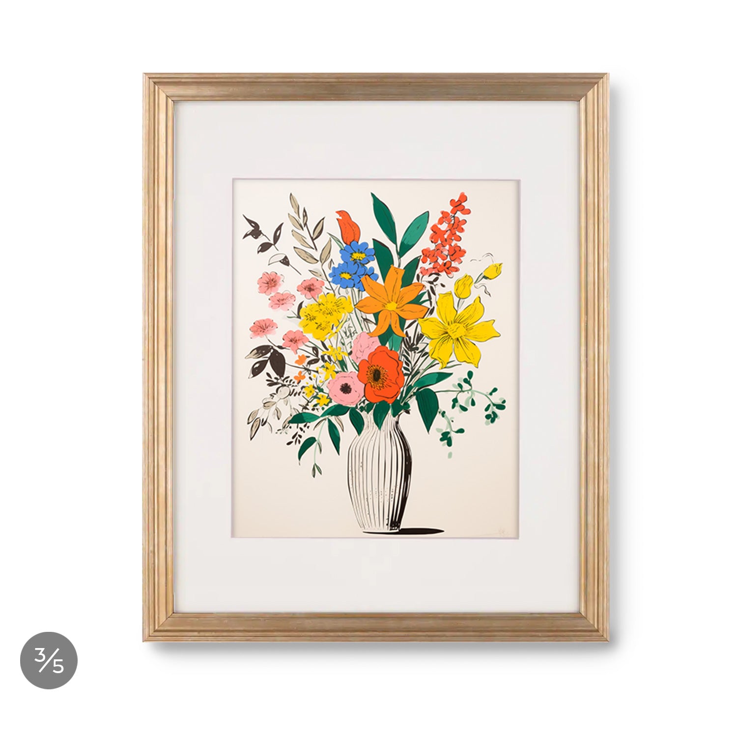 A Gallery Wall | Mod Cottage | 5 Piece Set of flowers in a frame, by Stannie & Lloyd.