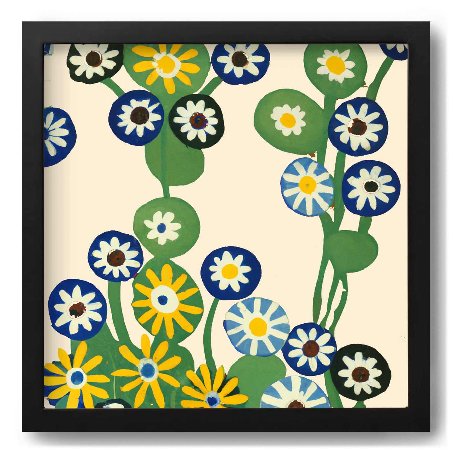 A modern wall art print of "Under Water" by Stannie & Lloyd with flowers on a white background.