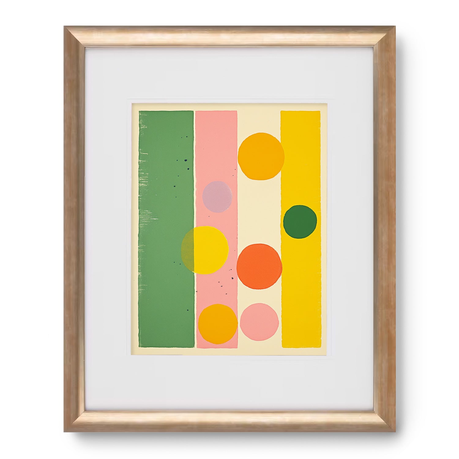 A yellow, green, and pink Mod Molecules vintage poster art print by Stannie & Lloyd.