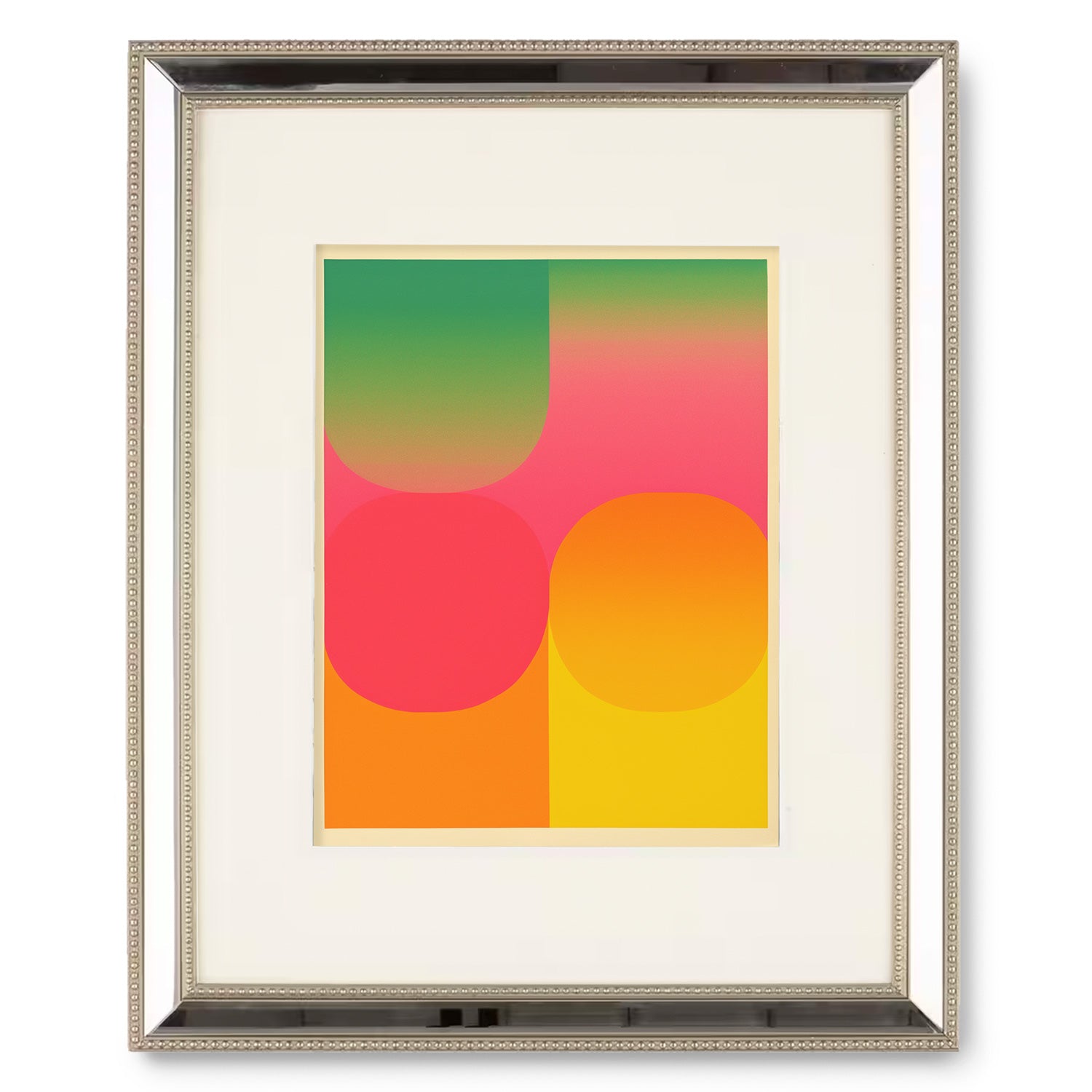 A Sweet Tart framed art and print of a colorful abstract painting by Stannie & Lloyd.