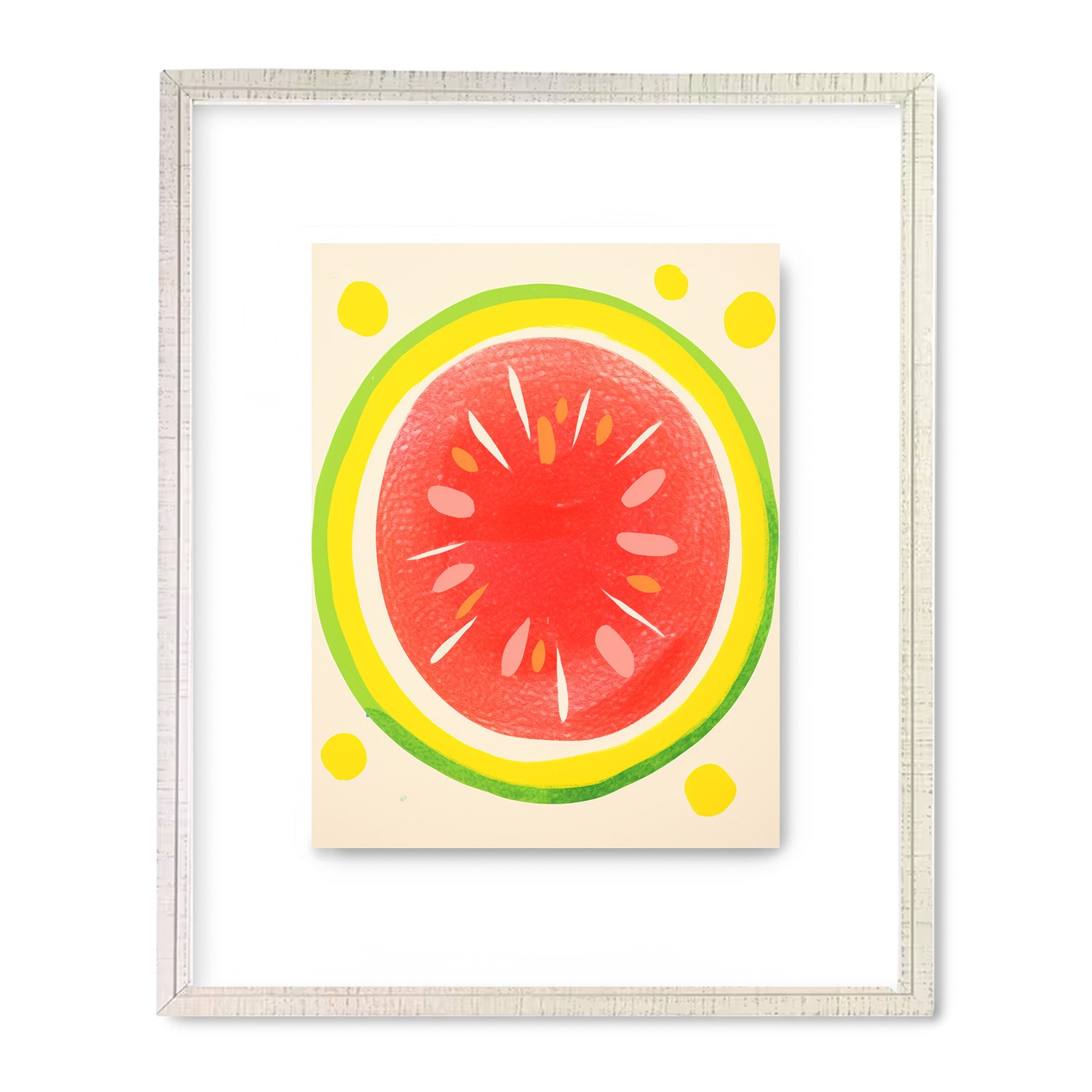 Maximalist "Fruit Salad" watermelon slice art print by Stannie & Lloyd for vibrant wall decor.