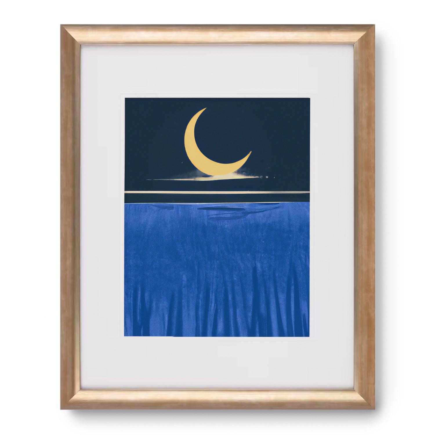 Add some beauty to your walls with this stunning gold framed art print of "Beneath the Pale Moonlight" by Stannie & Lloyd. Perfect for wall decor, this piece will transform any space into a tranquil oasis.