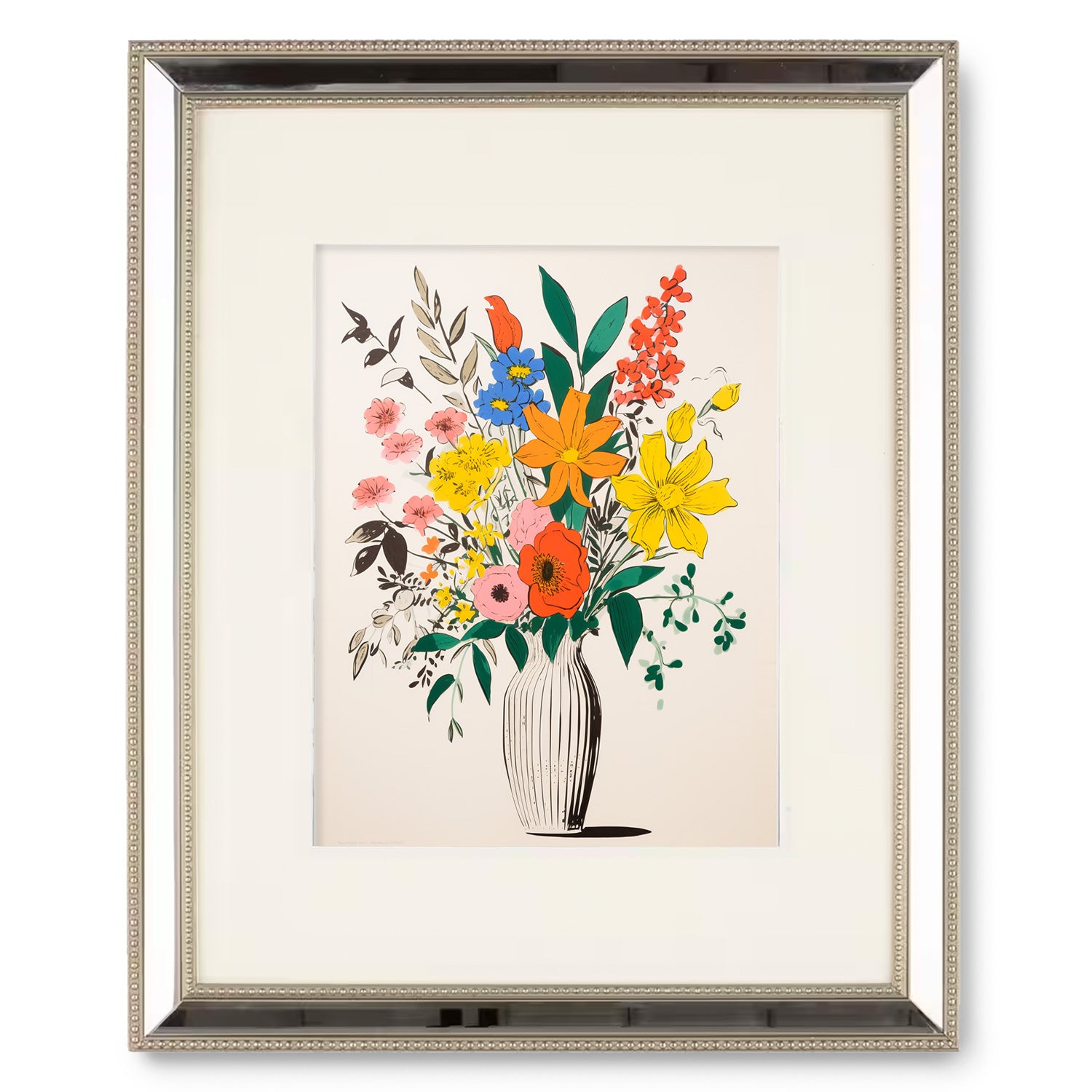 A Gather Up framed print of flowers in a vase, perfect as wall art for living room or other walls that need some beautiful art by Stannie & Lloyd.