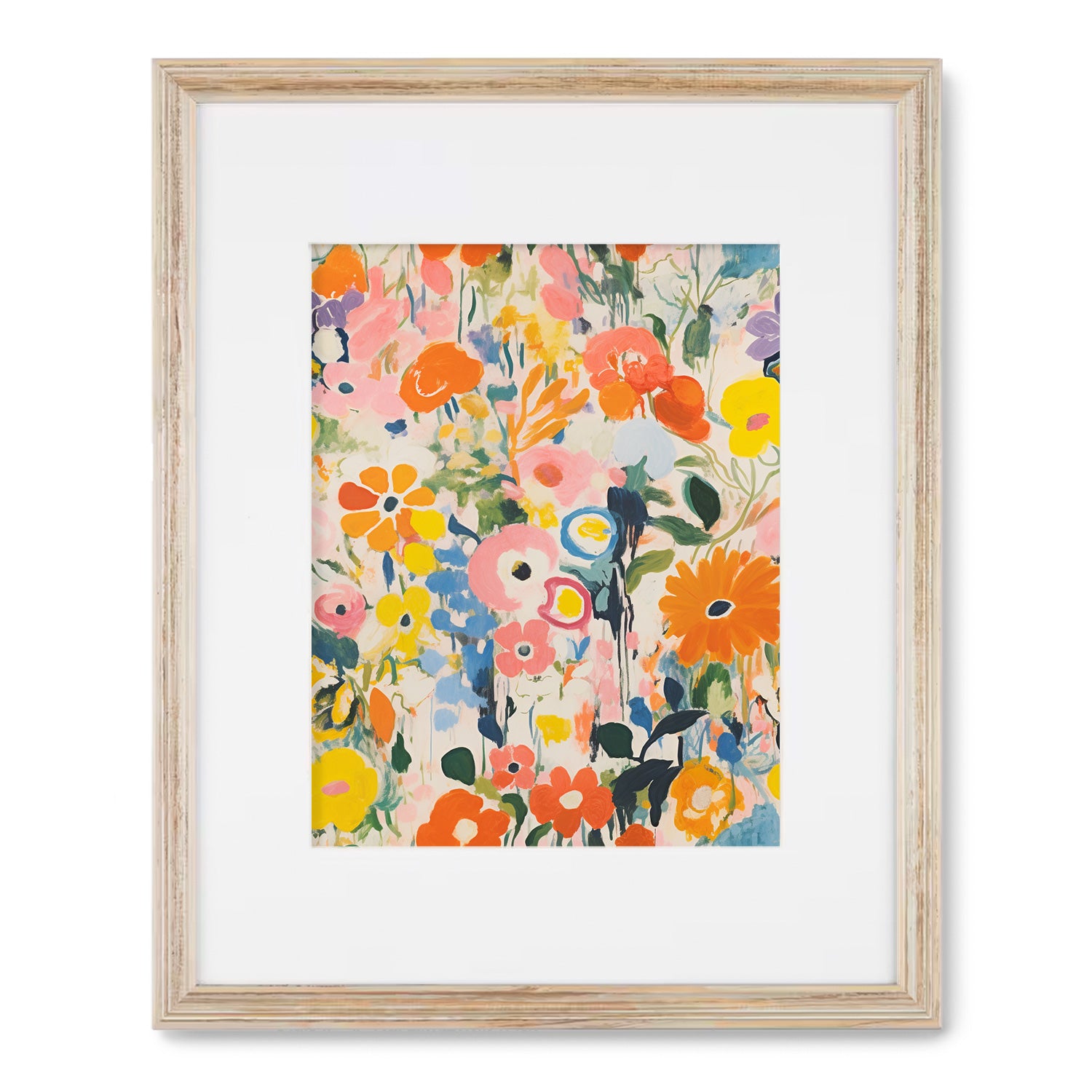 An Abundance Series: 1 of 3 floral art print framed in wood, perfect for minimalist decor and adding a pop of color to your walls by Stannie & Lloyd.