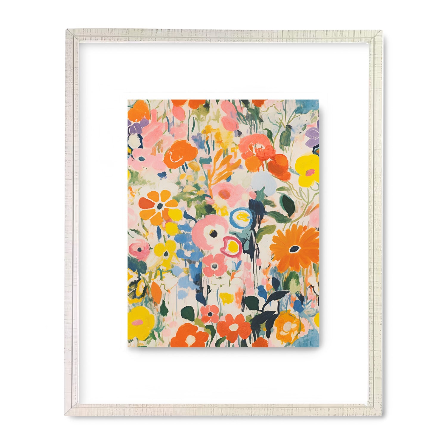 An Abundance Series: 1 of 3 floral print in a white frame, perfect for walls with art or as part of maximalist decor, by Stannie & Lloyd.