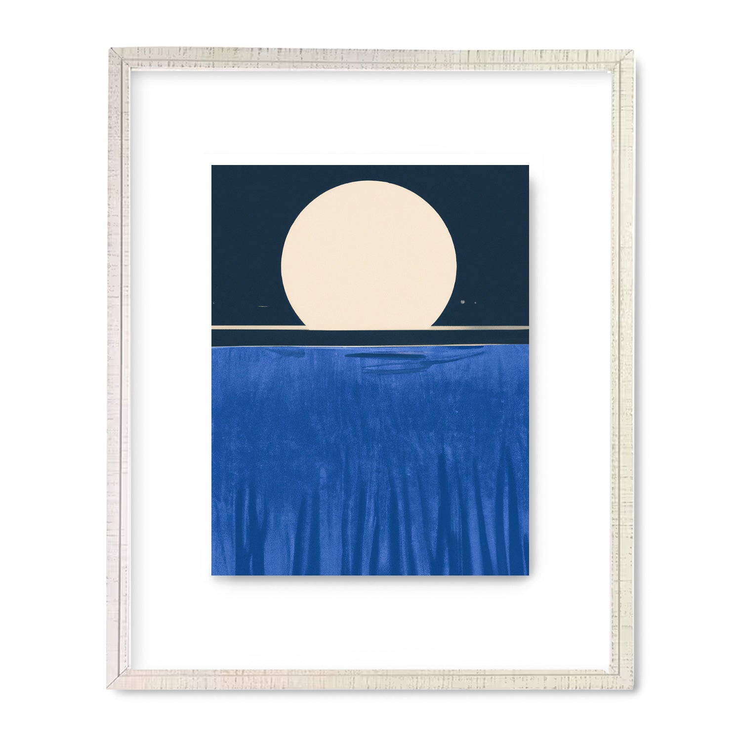 A Pale Moon Over Plains print with a blue moon in the background, by Stannie & Lloyd.