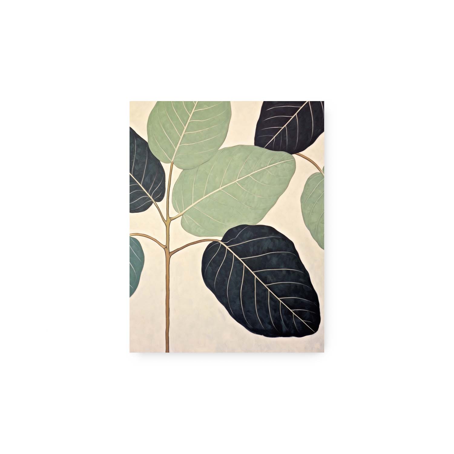 Illustration of Corner Plants in the Sun leaves against a beige background, perfect for wall decor by Stannie & Lloyd.