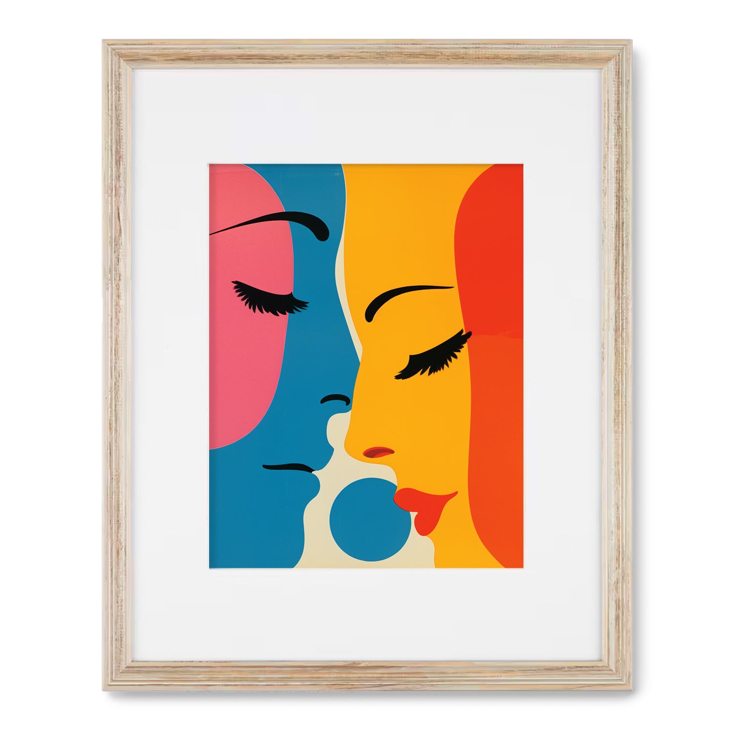 A Stannie & Lloyd framed art print of a Words Like Honey woman and man's face.