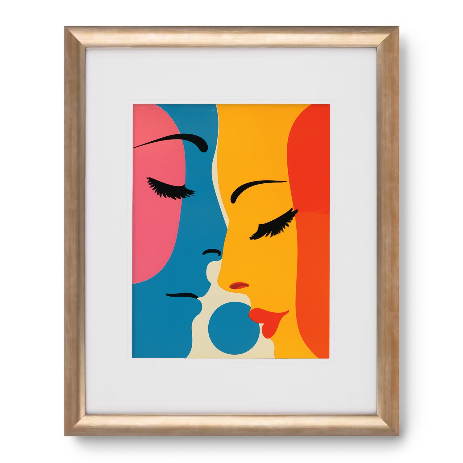 A Words Like Honey framed art print of a woman and a man kissing is the perfect Stannie & Lloyd modern wall art.