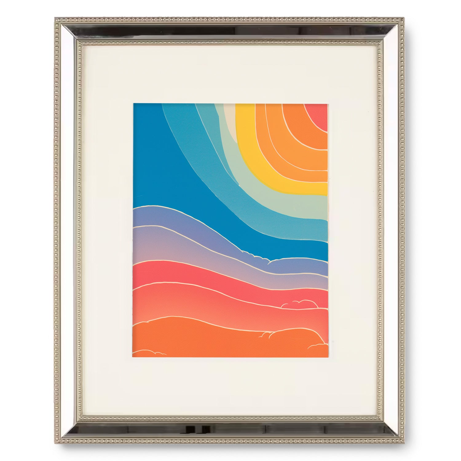 A vintage Radio Ga Ga poster by Stannie & Lloyd of a colorful abstract painting.