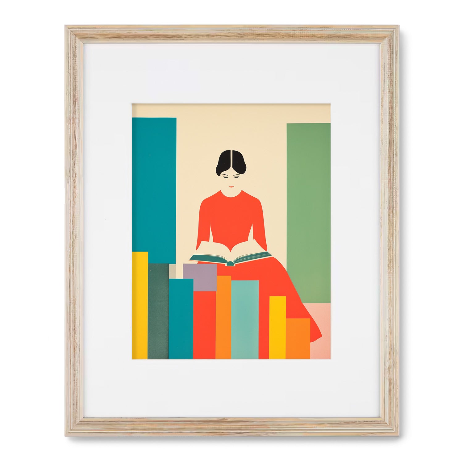 A framed print of a My Favorite Pastime No. 1 by Stannie & Lloyd. This stunning art poster captures the beauty and tranquility of a woman engrossed in reading. Perfect for enhancing your home decor, this wall