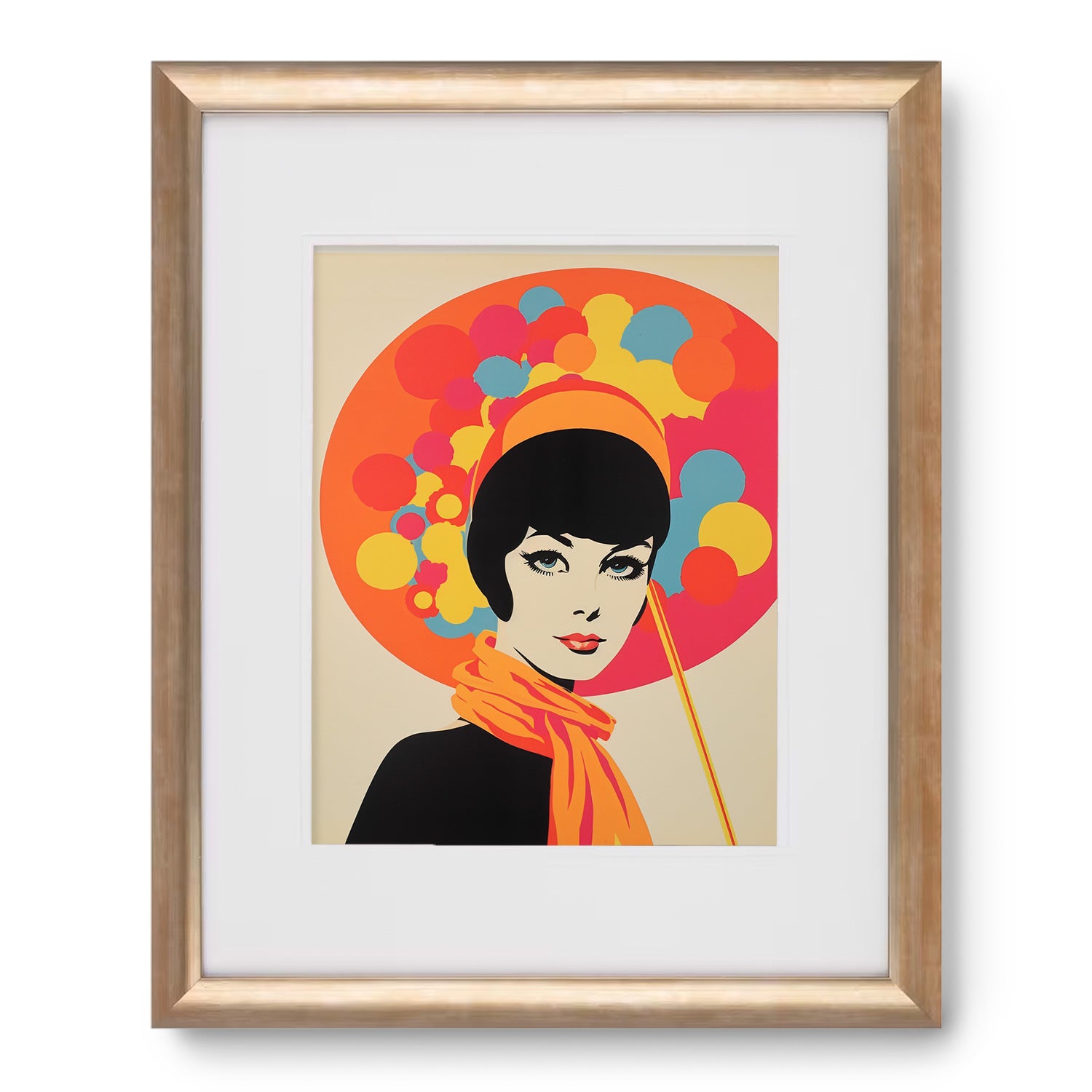 Elevate your walls with a framed art print of a woman gracefully holding an umbrella. The Here, Now, Then, Next art print by Stannie & Lloyd is the perfect addition to your maximalist decor. This captivating piece of art will bring life and beauty to any room.