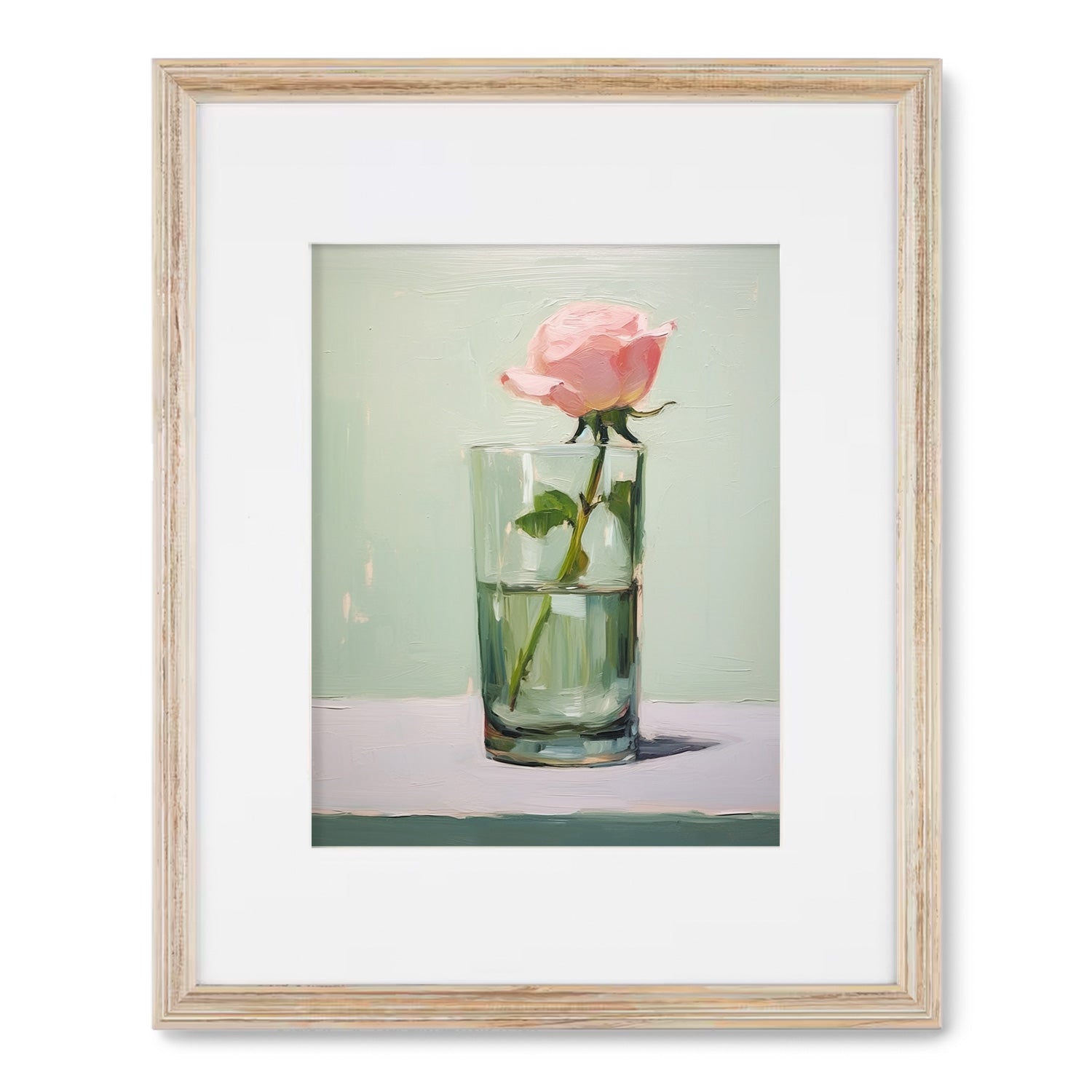 A vibrant art print showcasing a Glass of Water in Mint by Stannie & Lloyd, perfect for walls adorned with art.