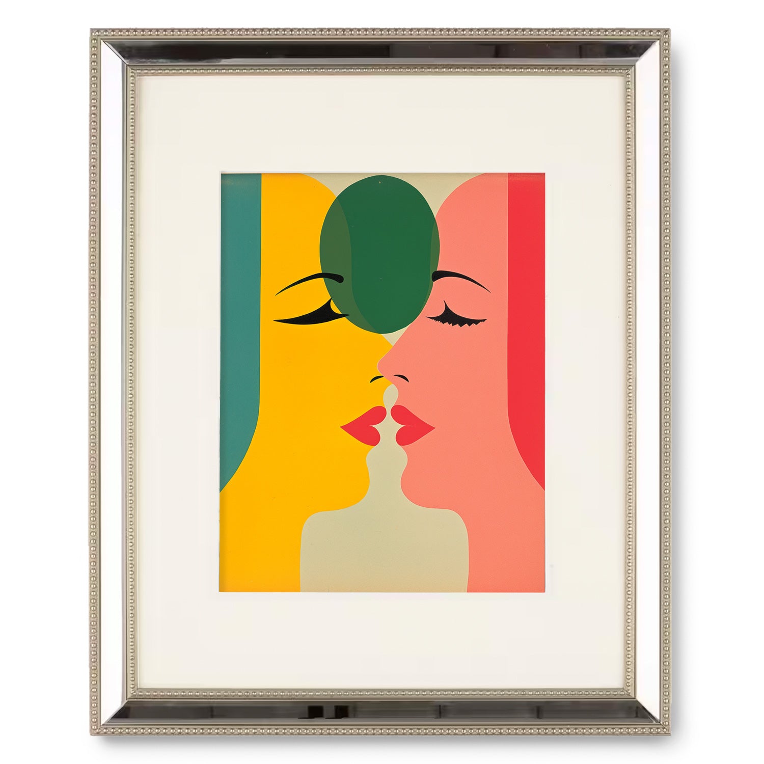 A Stannie & Lloyd vintage wall art print featuring "Not An Intellectual Matter" - two women kissing.