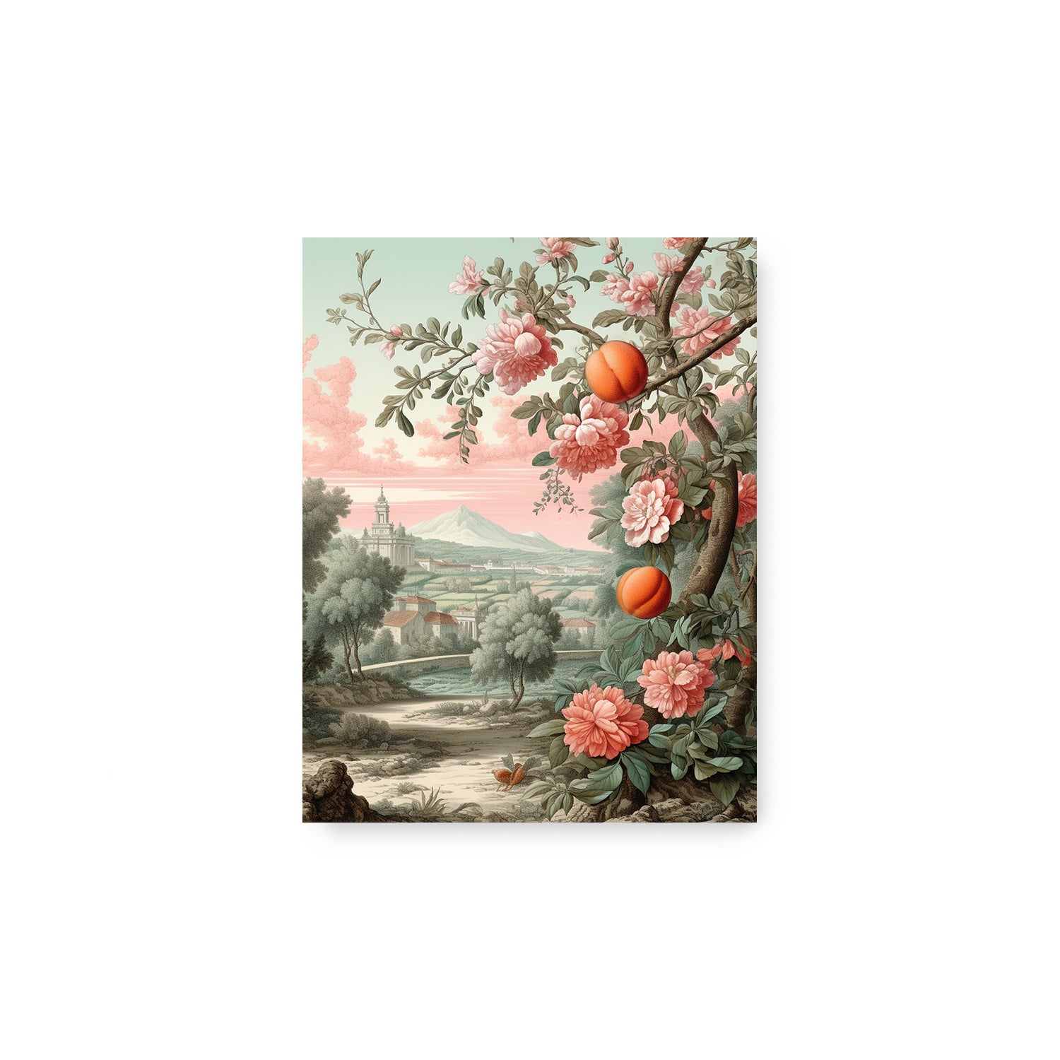 A vibrant painting of a landscape with flowers, perfect as wall decor for the living room - Fruits & Flora by Stannie & Lloyd.