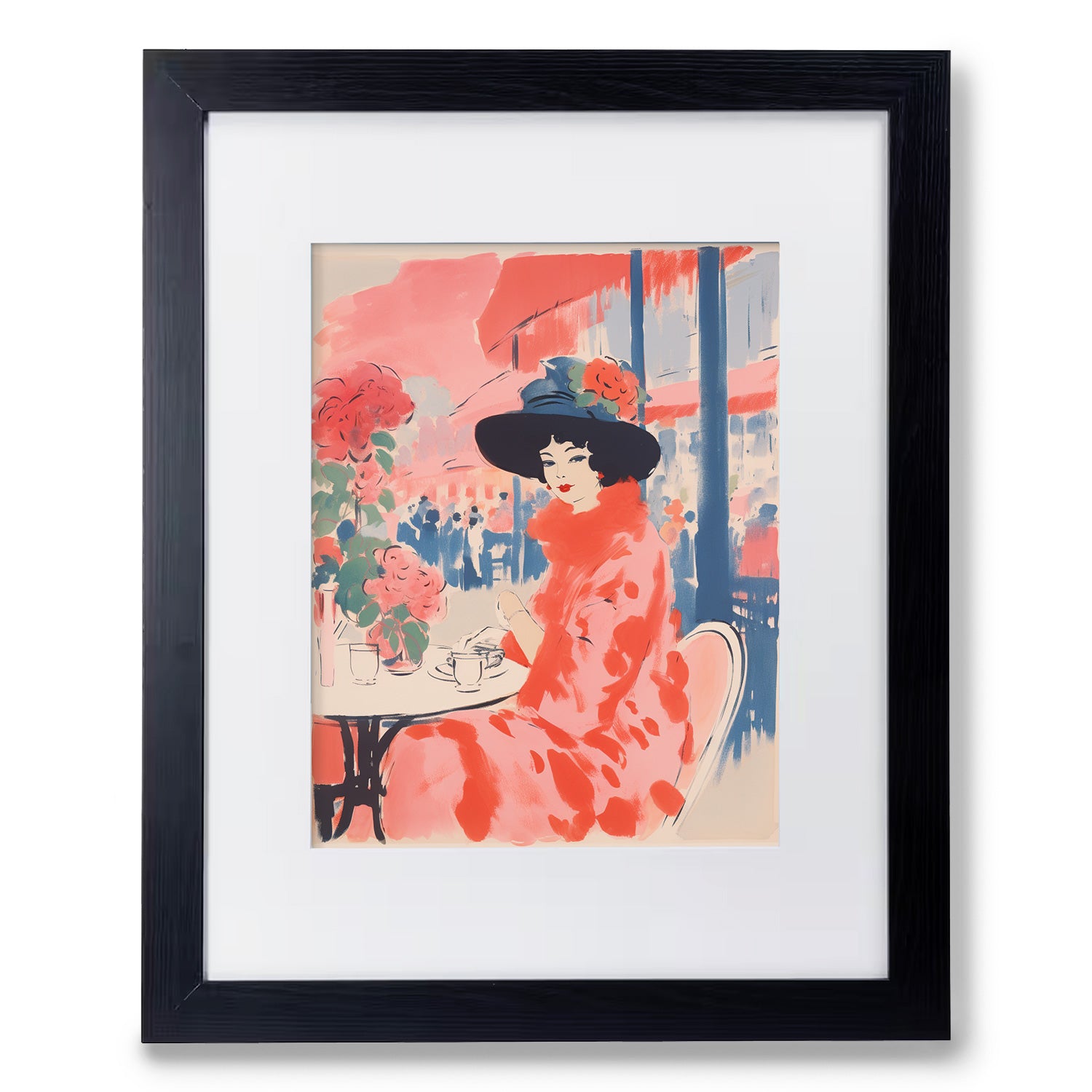 A framed print of a woman in a hat, perfect for The Brunch arts prints or a Stannie & Lloyd vintage poster.