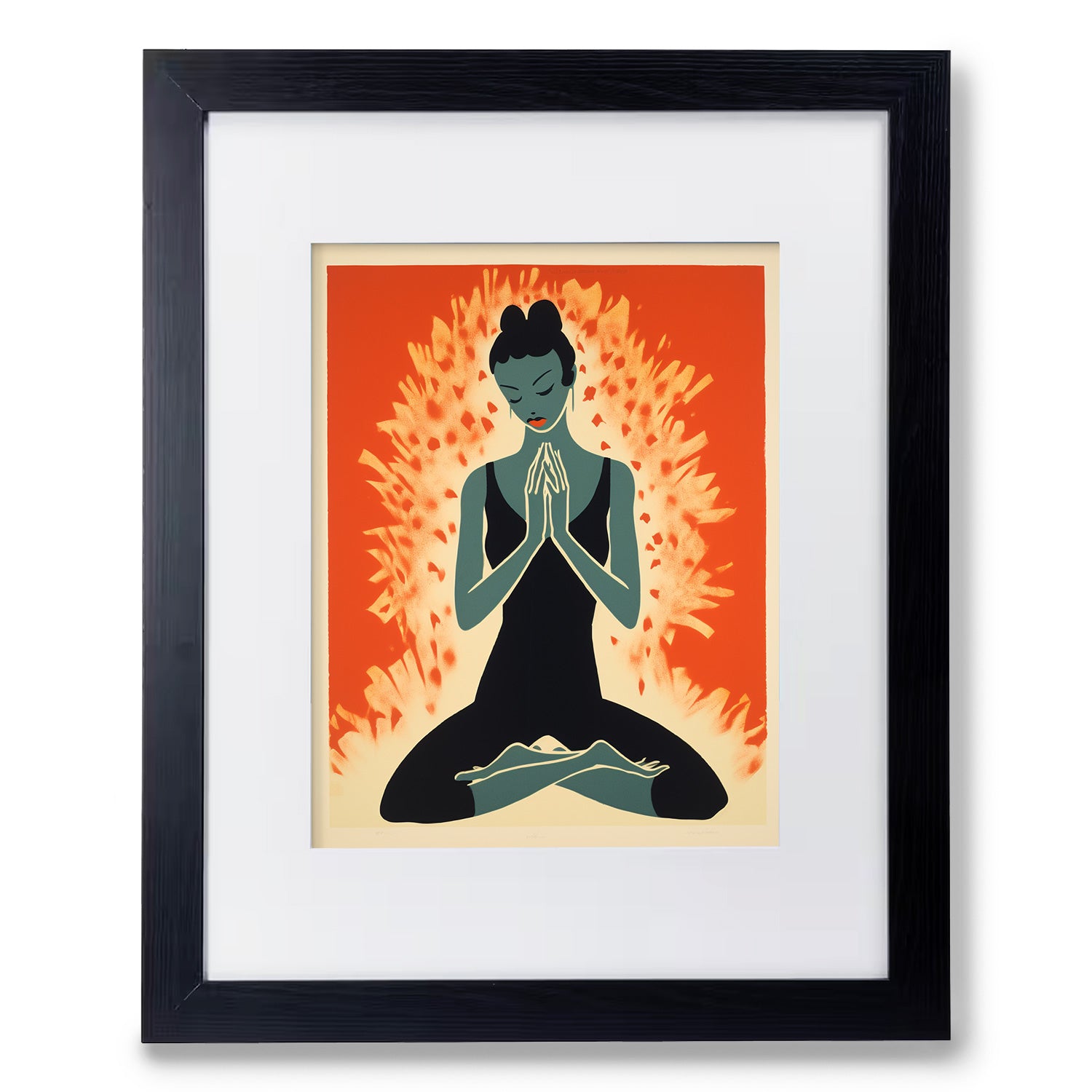 A Within framed print of a woman in yoga pose, perfect for art and print or vintage poster enthusiasts, from the Stannie & Lloyd brand.