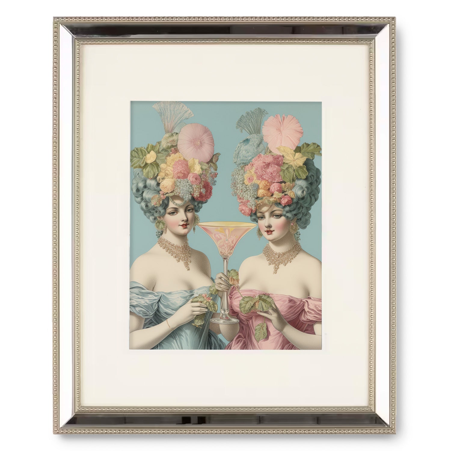 A framed print of Let Them Drink Cocktails! by Stannie & Lloyd, art size.