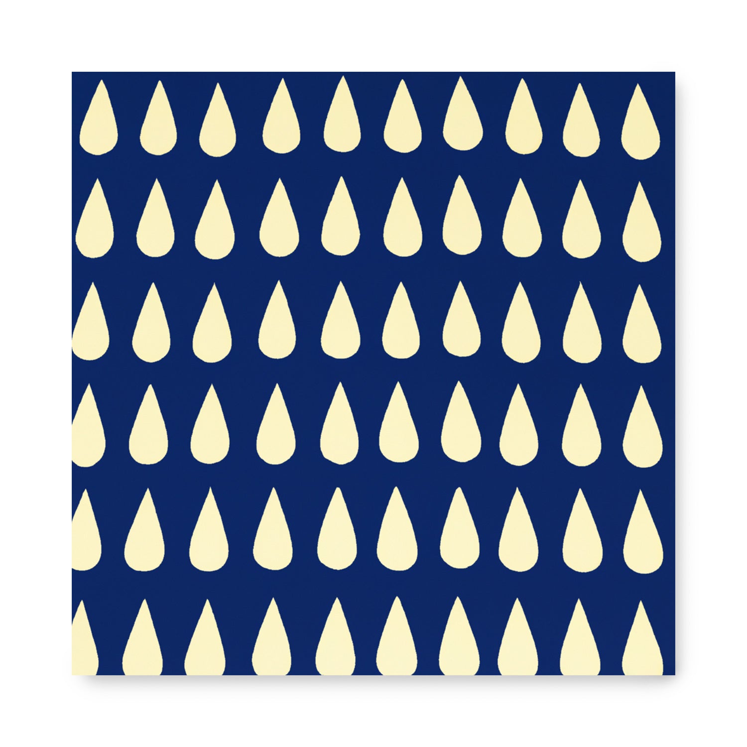 A blue and yellow raindrop pattern on a white background, perfect for vintage poster artworks and prints, from Stannie & Lloyd's "The Song That Won't Leave Your Mind.