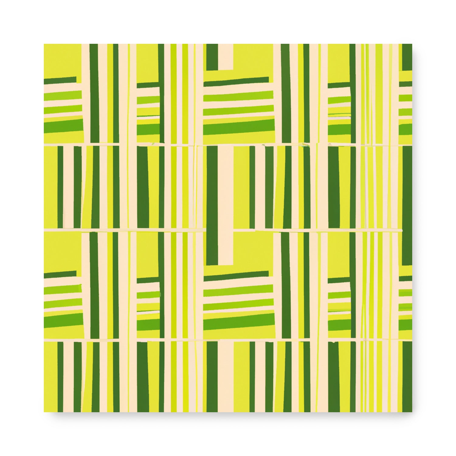 A green and white striped pattern on a white background, perfect for art and print enthusiasts. Introducing "This or That if Given the Choice" by Stannie & Lloyd.