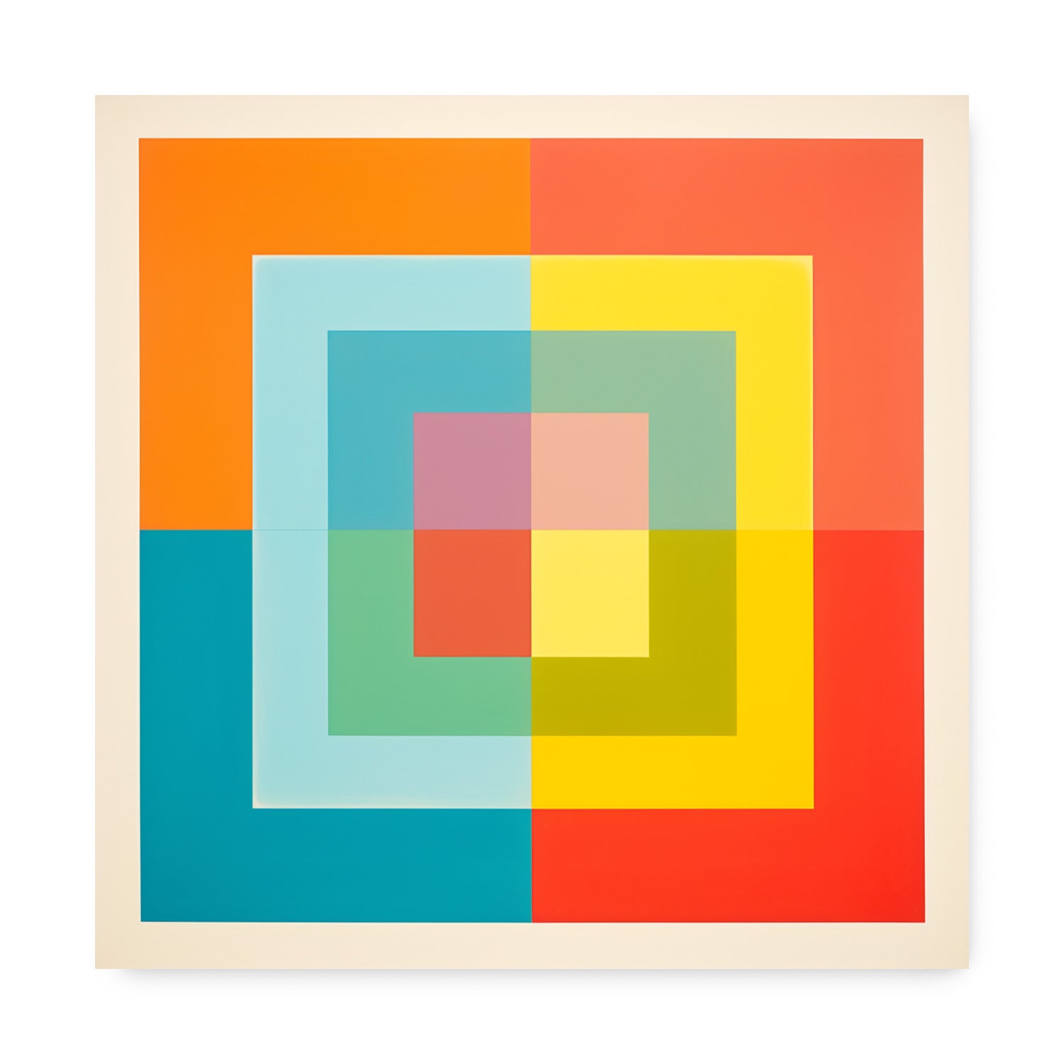 A vintage Sol to Soul wall art print featuring a colorful square painting on a white background, by Stannie & Lloyd.