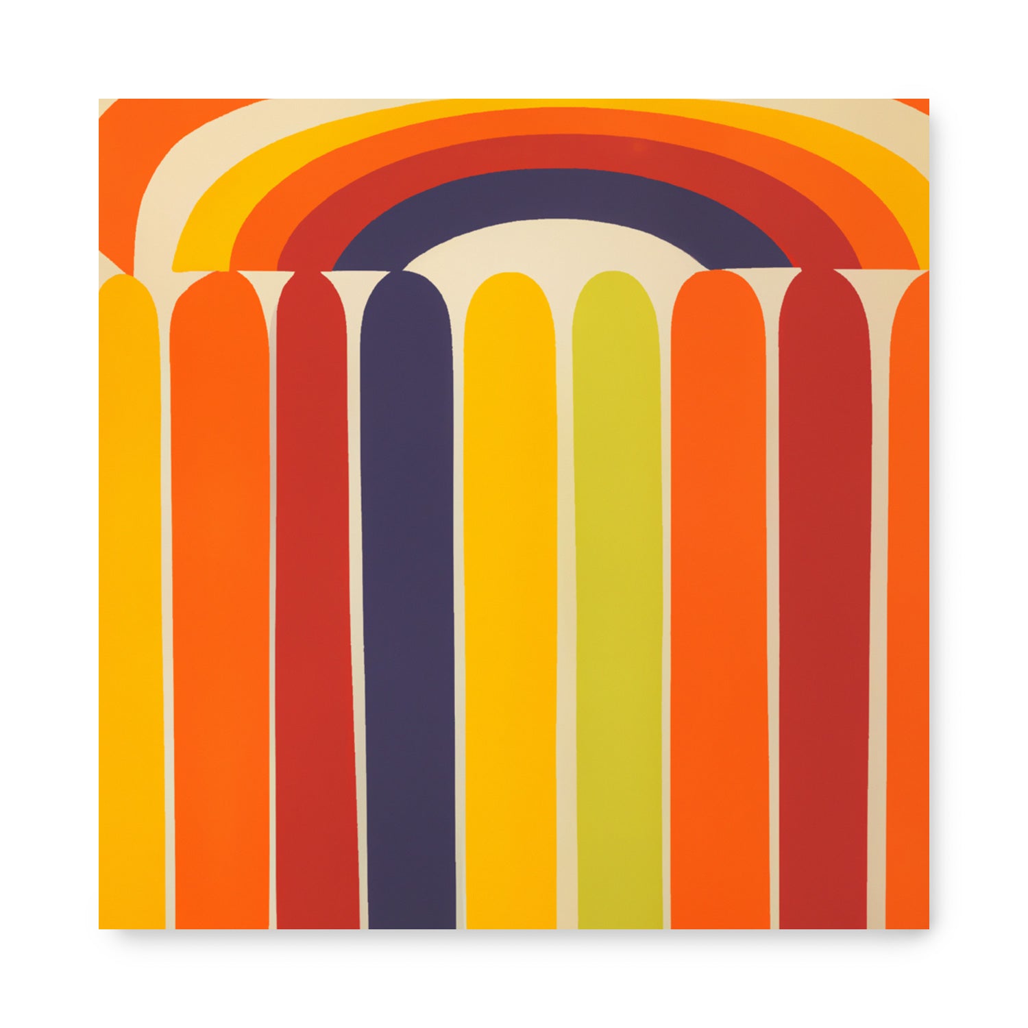 A vibrant rainbow painting from Stannie & Lloyd's "Not Exactly What You Think", perfect for wall art prints.