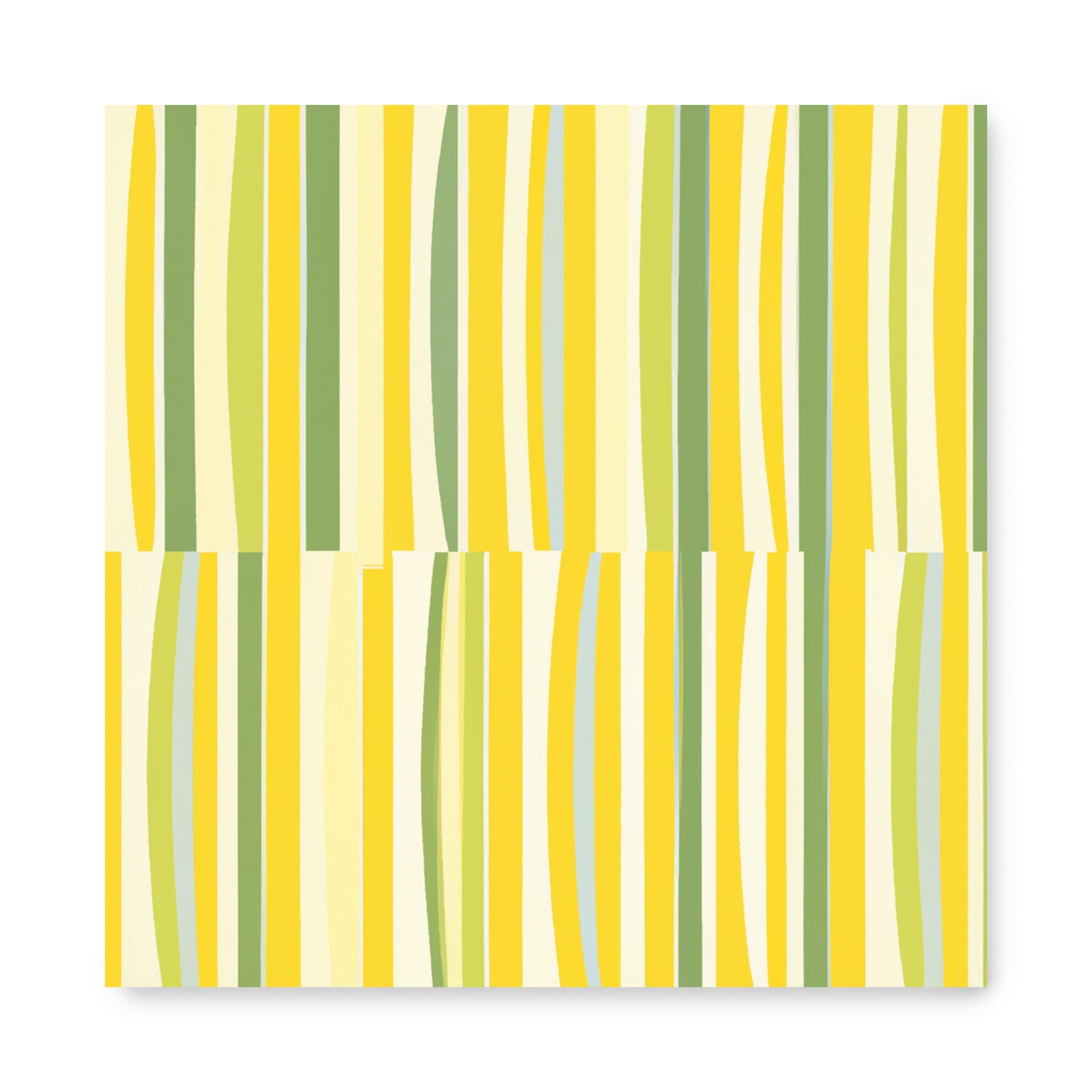 A Stannie & Lloyd vintage poster with a yellow and green stripe pattern on a white background.