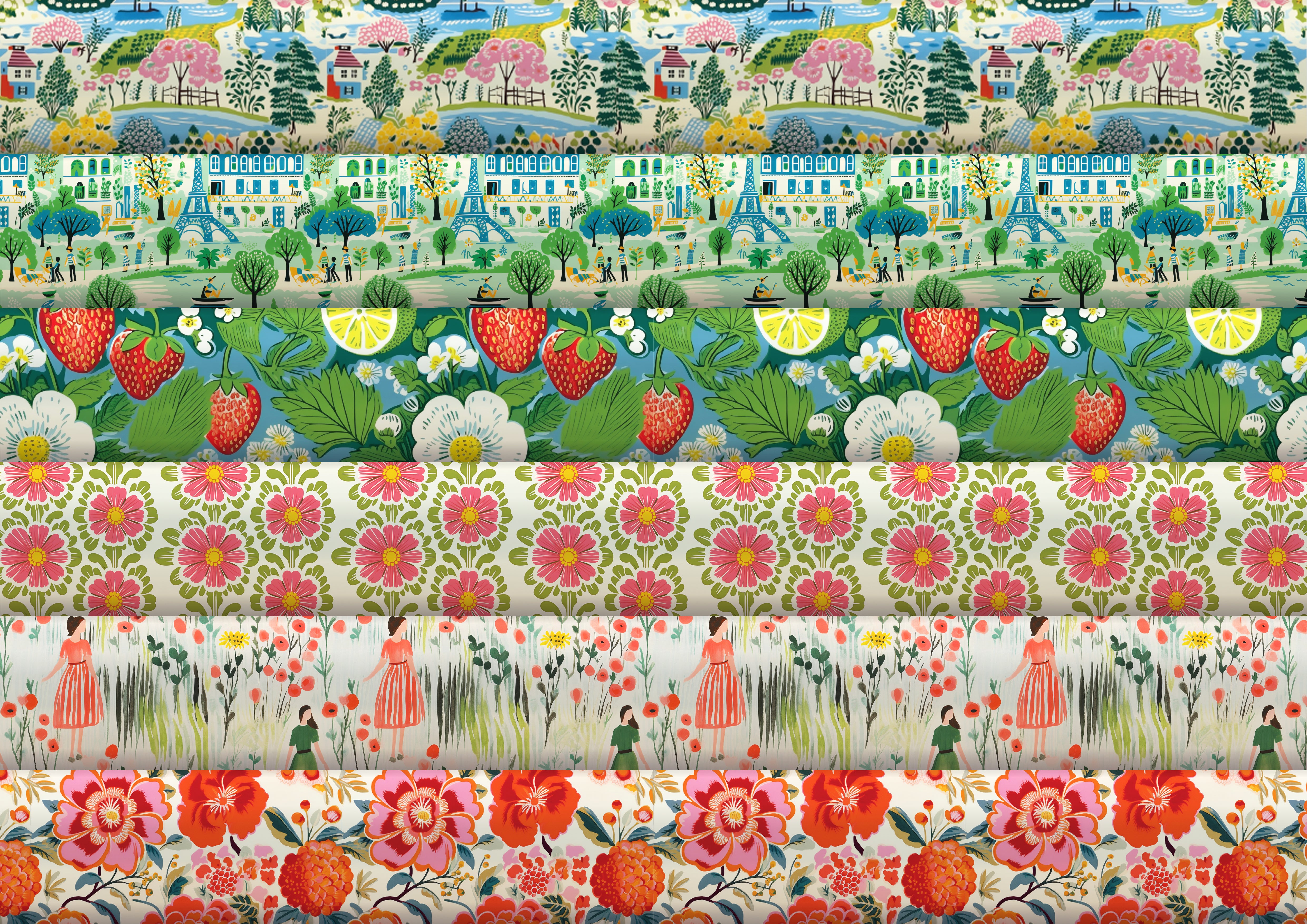 Coming Soon - A collection of Stannie & Lloyd Wallpaper Sampler with different patterns and colors.